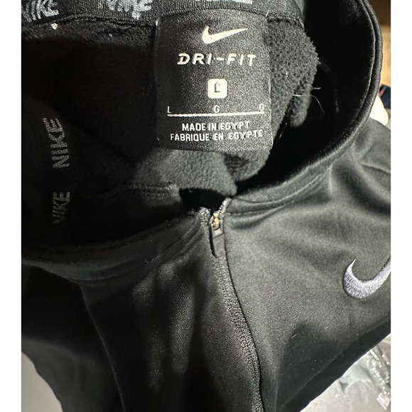Nike DRI-FIT Black Half Zip‎ Pullover Hoodie Size Mens L - Picture 3 of 4